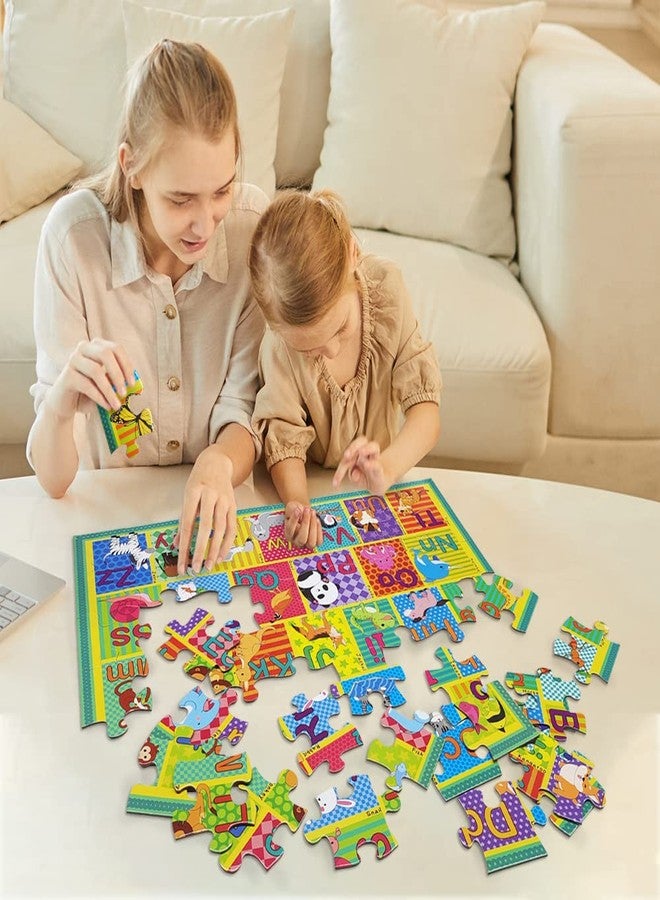 LithoConcepts Floor Puzzle for Kids,48 Pcs Animal Letter A-Z Alphabet Puzzle,Vivid Animal Design Letter Games for Preschoolers,Learning Educational Toys for Boys and Girls,Floor Puzzles for Toddlers 3 and up - Image 5